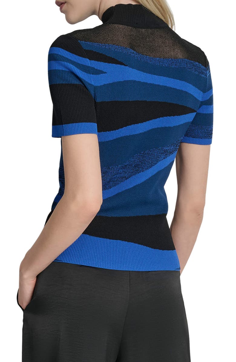 DKNY Colorblock Short Sleeve Sweater, Alternate, color, Classc Blue
