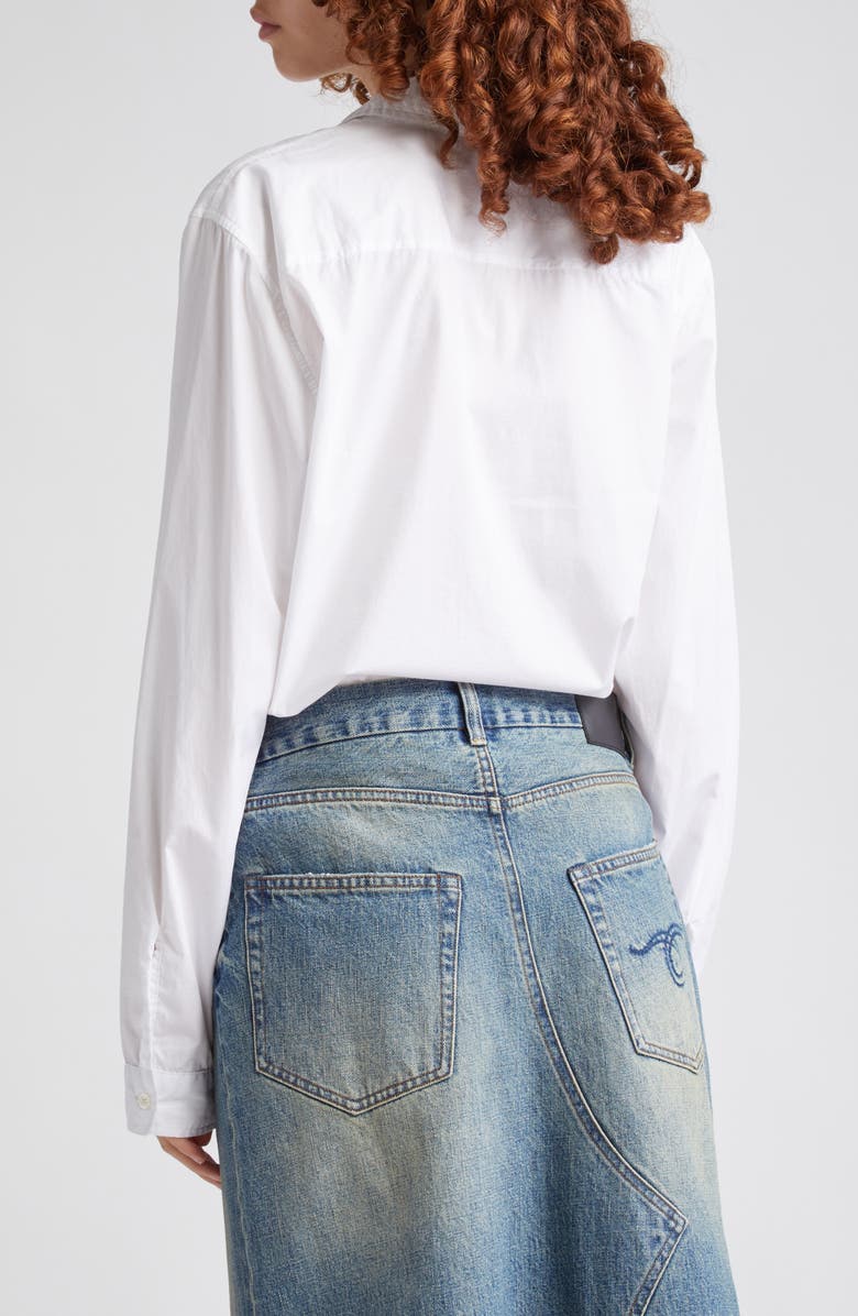 R13 Foldout Organza Panel Cotton Button-Up Shirt, Alternate, color,
