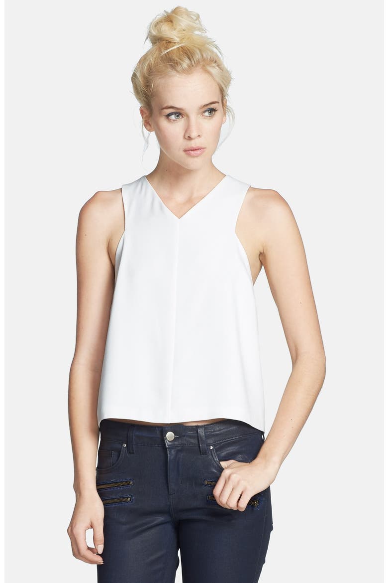Cutaway Wrap Back Shell (Nordstrom Exclusive), Main, color, WHITE