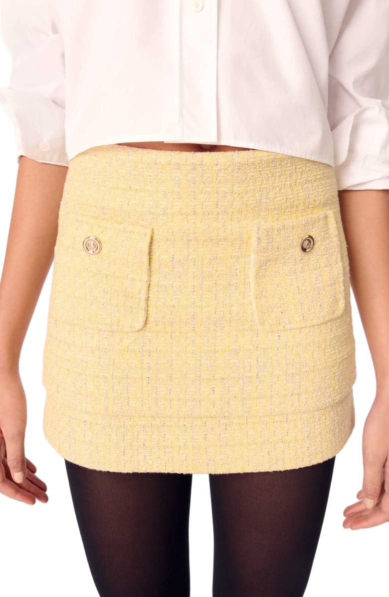 maje Tweed mini skirt, Alternate, color, 