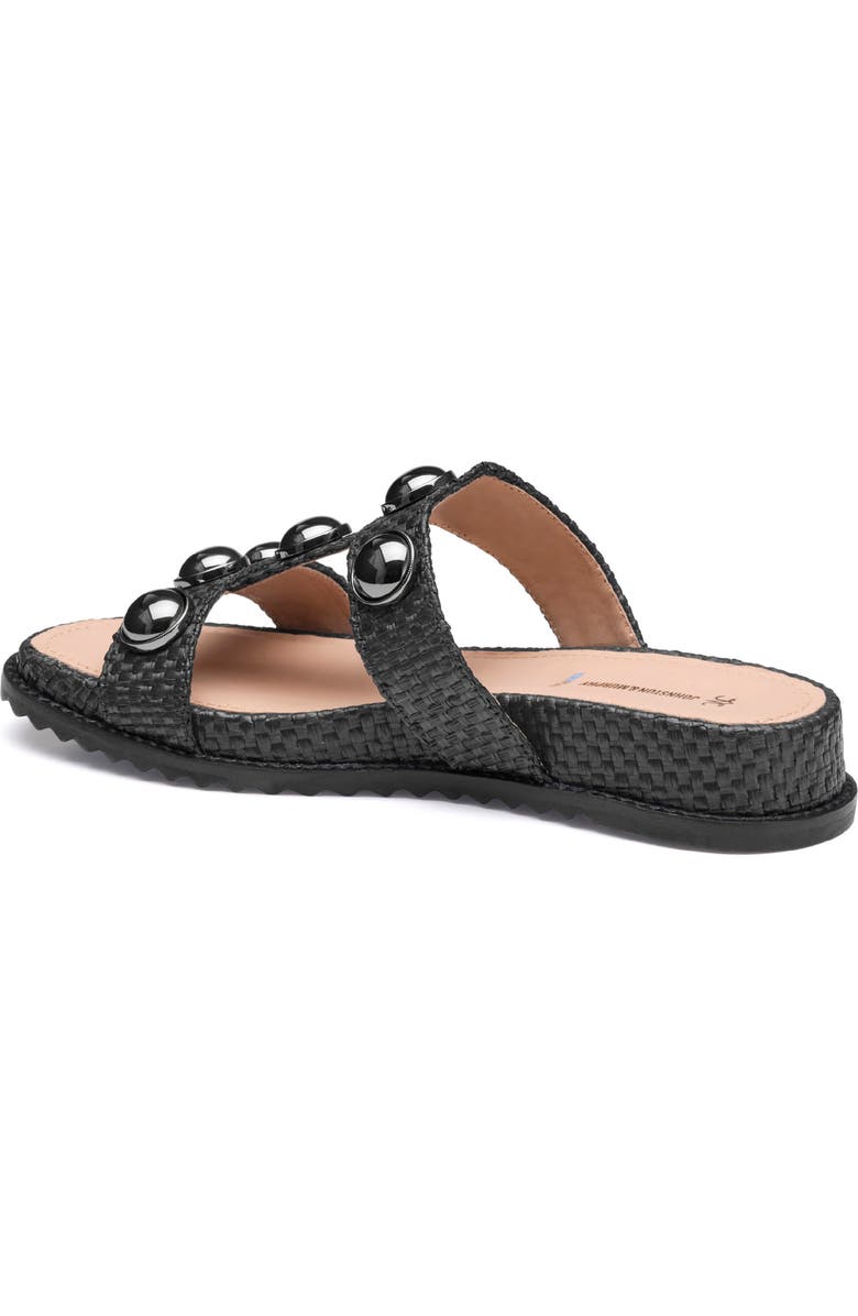 Johnston & Murphy Chandler Embellished Wedge Slide Sandal, Alternate, color, Black Raffia
