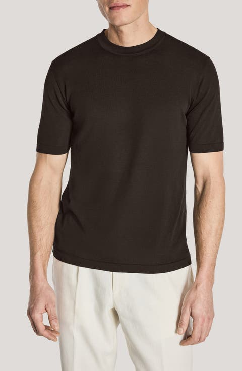 Wellington Cotton & Silk Crewneck T-Shirt