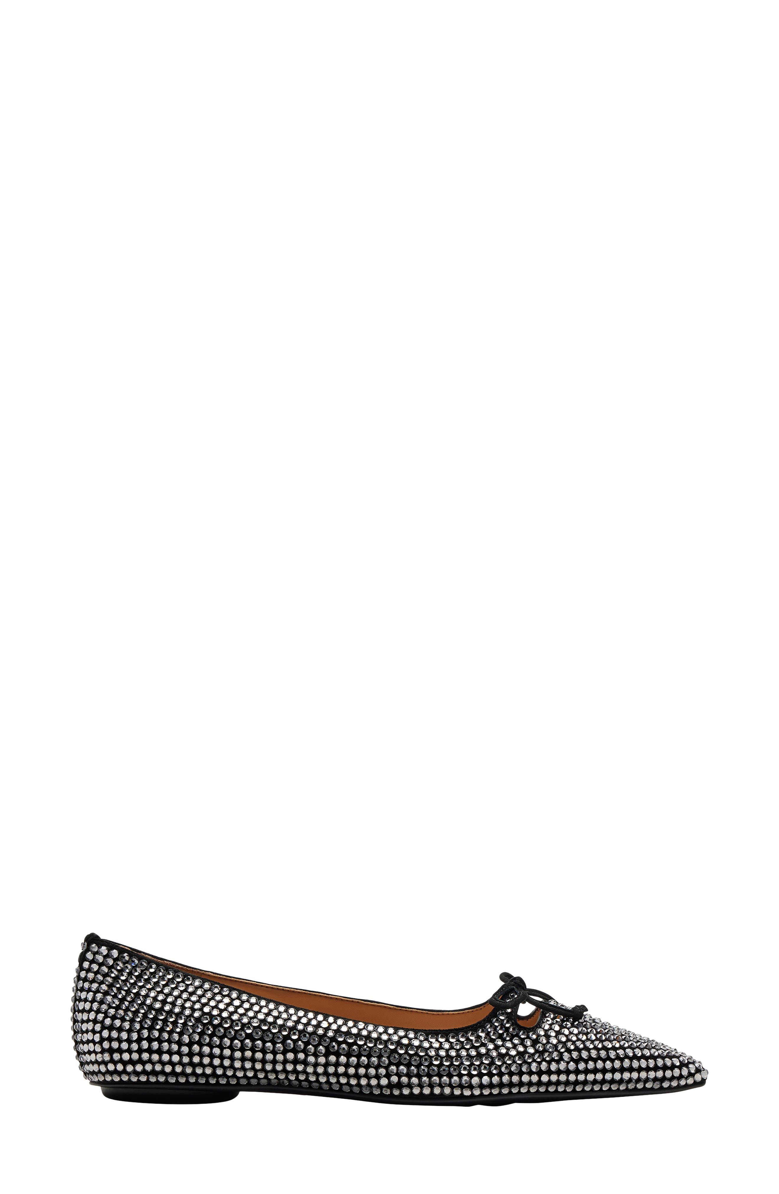 COACH Crystal Pointed Toe Flat, Alternate, color, Black