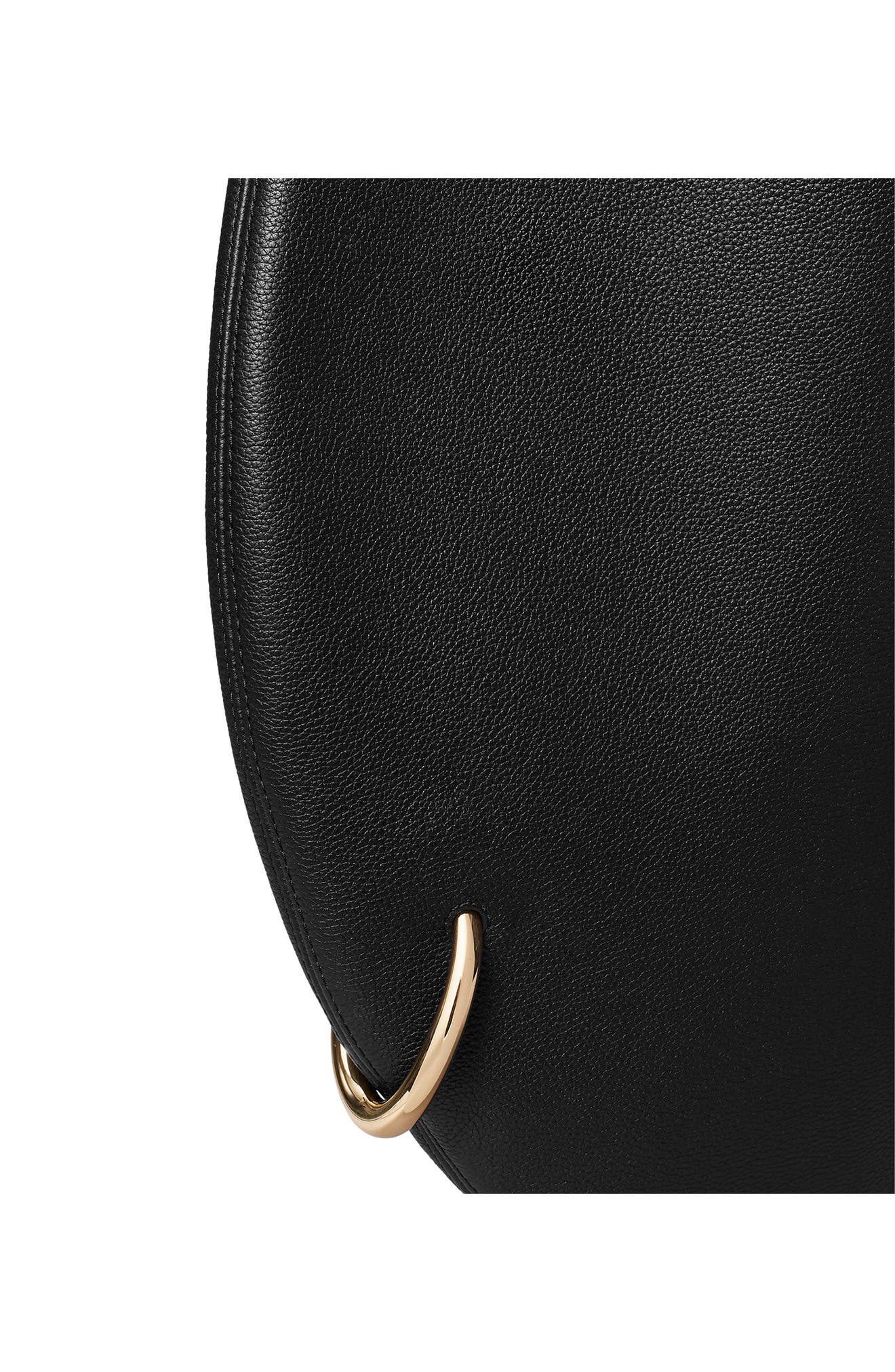 Tory Burch Pierced Soft Leather Shoulder Bag, Alternate, color, Black