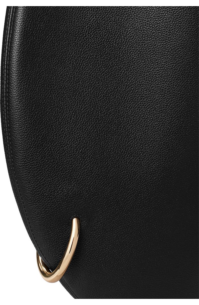 Tory Burch Pierced Soft Leather Shoulder Bag, Alternate, color, Black
