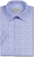 Bugatchi Milo OoohCotton® Leaf Print Short Sleeve Button-Up Shirt