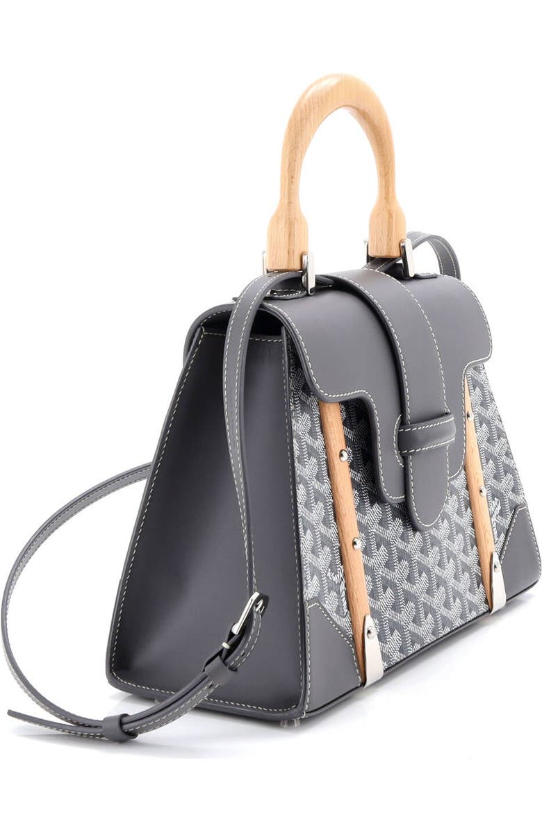 Pre-Owned Goyard Saigon Top Handle Bag Coated Canvas with Leather PM, Alternate, color, Gray