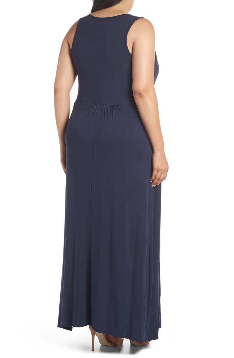 Loveappella Surplice Maxi Dress, Alternate, color, Midnight