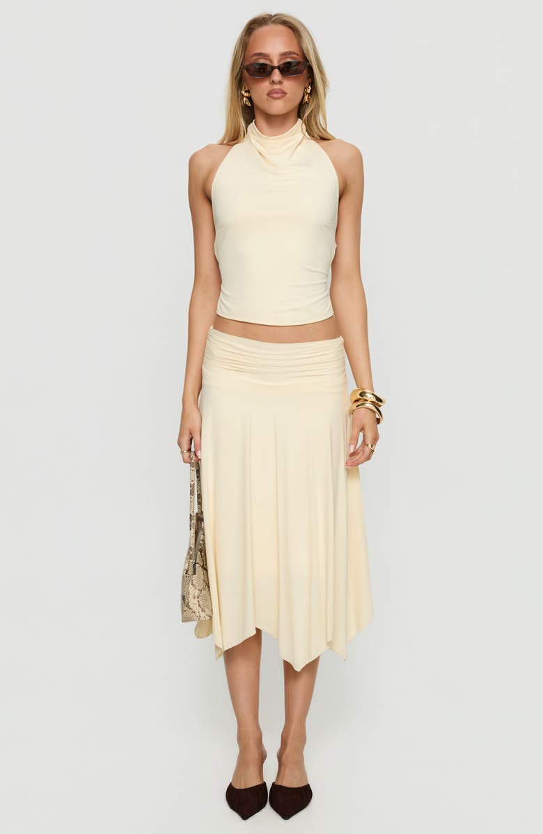 Princess Polly Scenic Route Asymmetric Midi Skirt, Alternate, color, Yellow