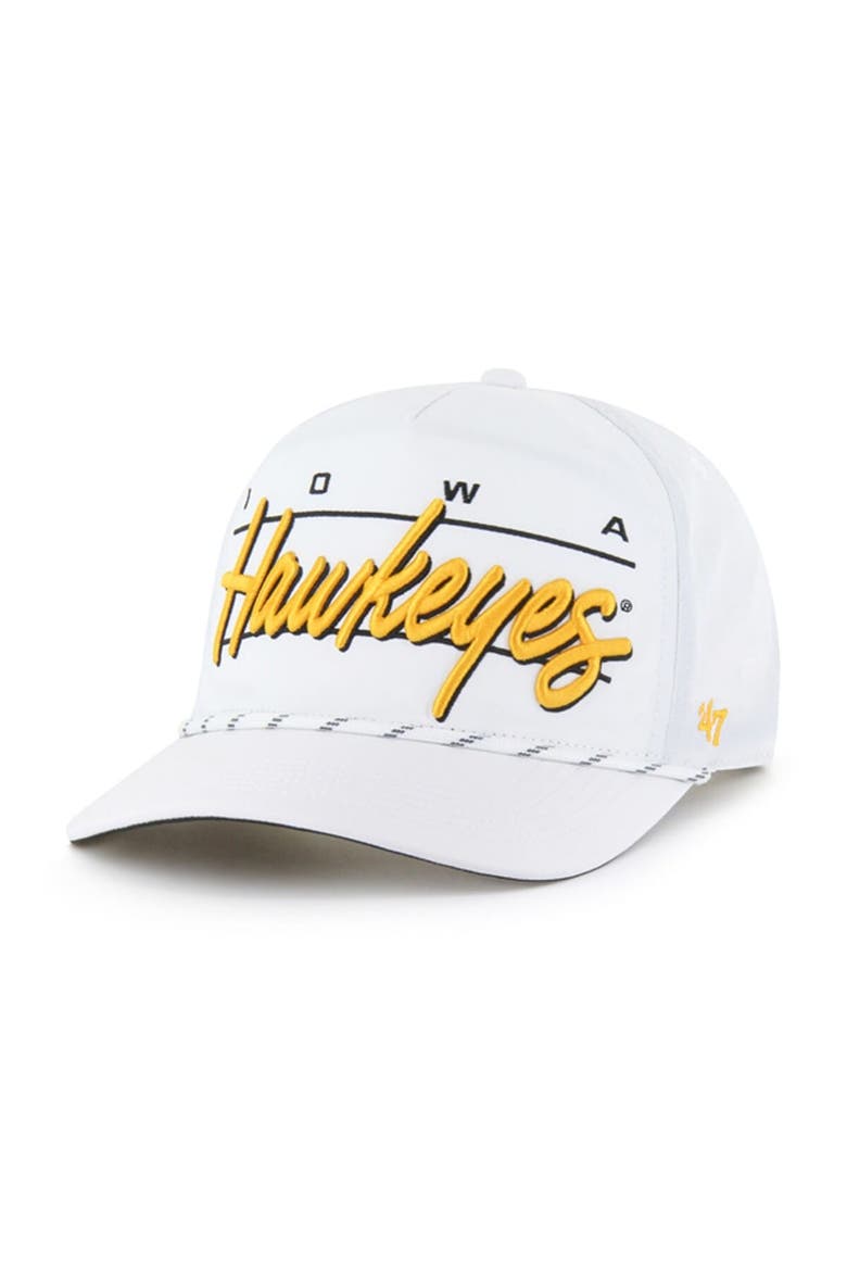 Men's '47 White Iowa Hawkeyes Condor Hitch brrr° Adjustable Hat, Main, color, White