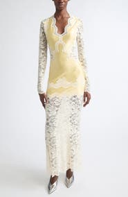 Rabanne Long Sleeve Mixed Media Dress
