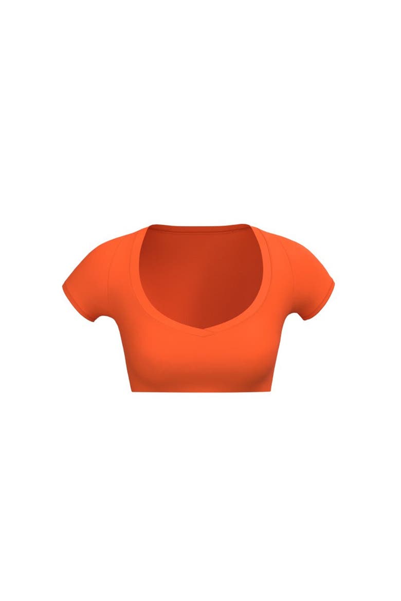 Cloud II V Cropped Tee, Alternate, color, Peach