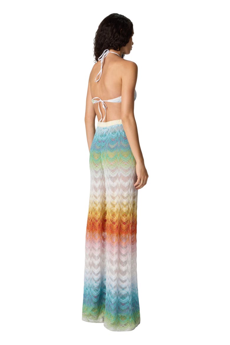 Cover-up Trousers In Shaded Lamé Viscose, Alternate, color, Multicoloured