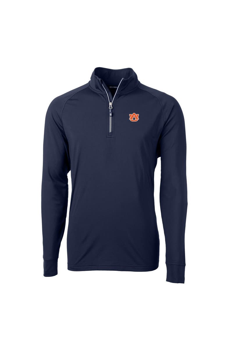 Cutter & Buck Men's Cutter & Buck Navy Auburn Tigers Adapt Eco Knit Quarter-Zip Pullover Jacket, Main, color, Navy
