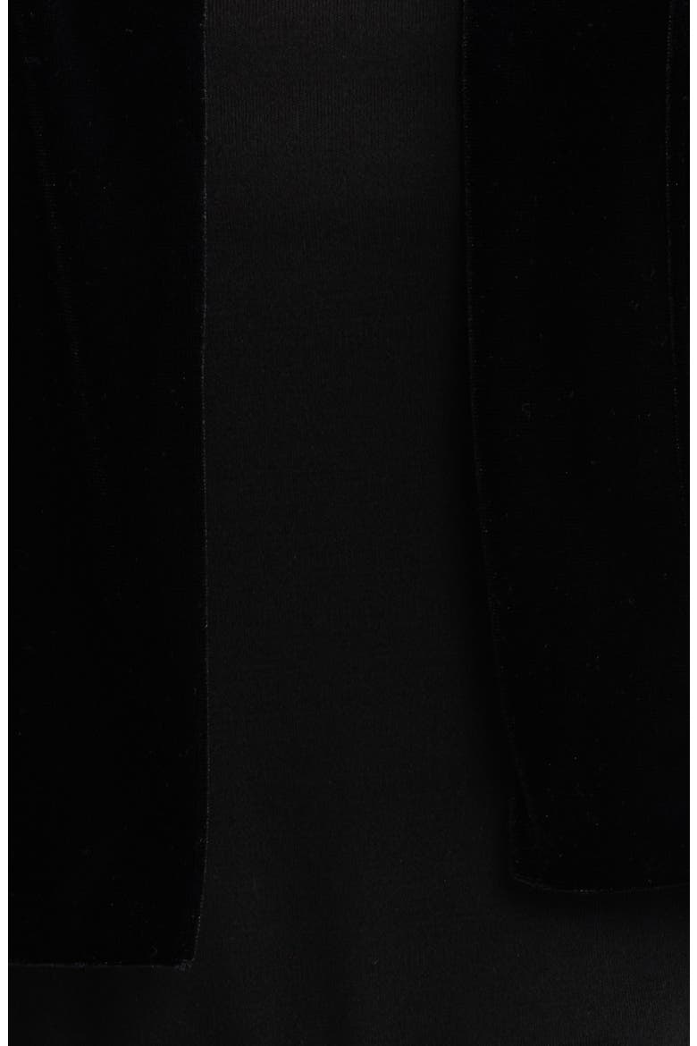 Three Quarter Sleeve Stretch Velvet Shurg, Alternate, color, ANNE BLACK