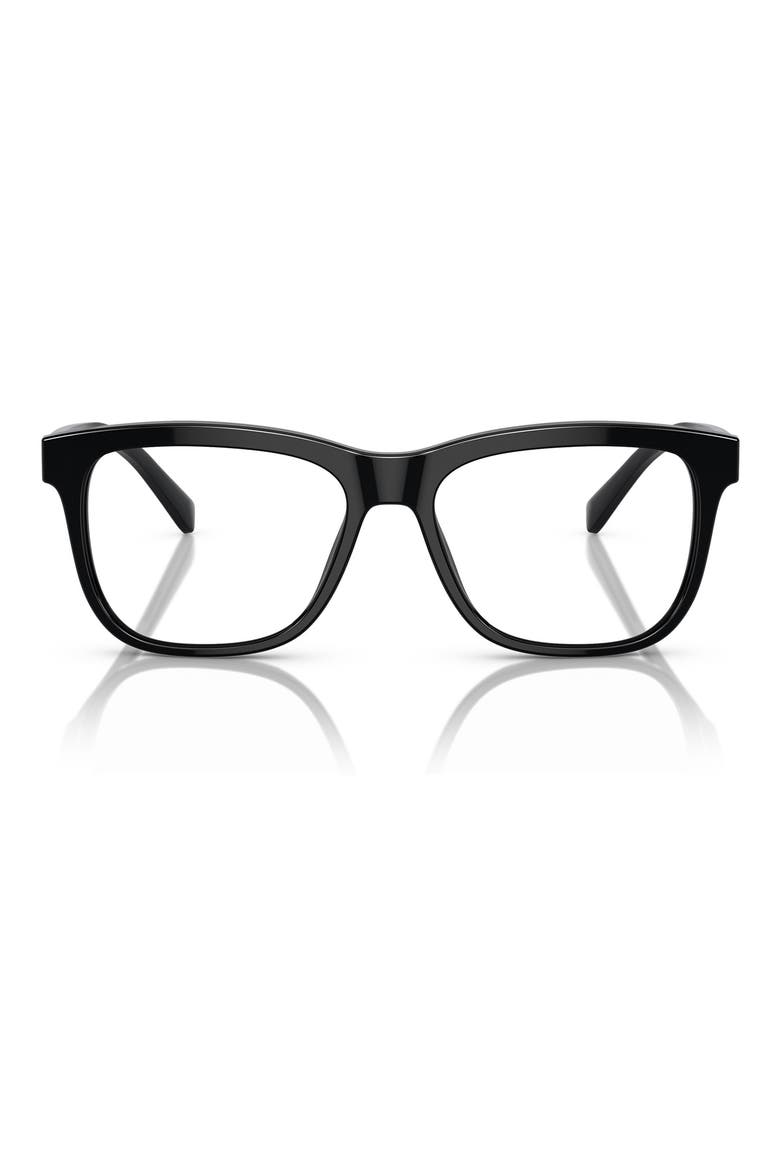 49mm Rectangular Glasses, Main, color, BLACK / DEMO LENS