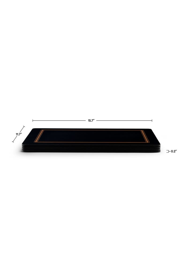 Classic Cork-Backed Placemats, Set of 4, Alternate, color, Black