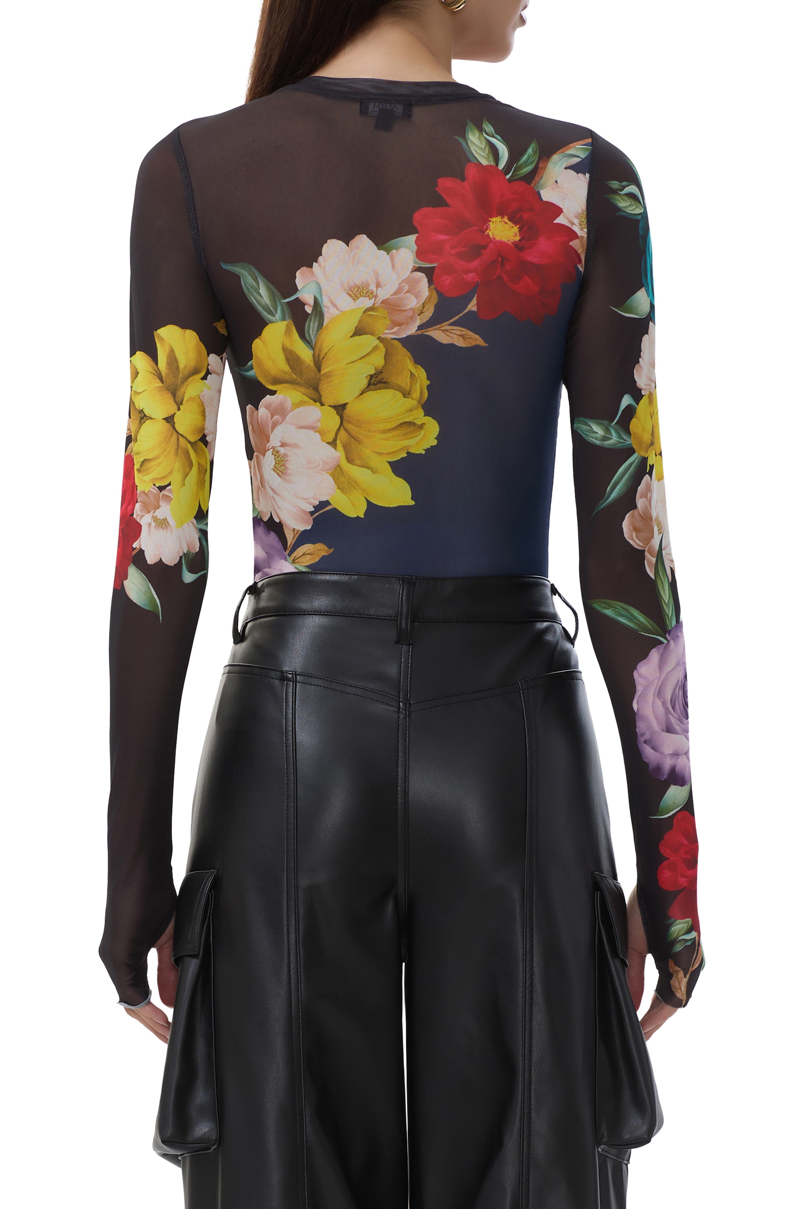 Kaylee Print Long Sleeve Mesh Top - image 2