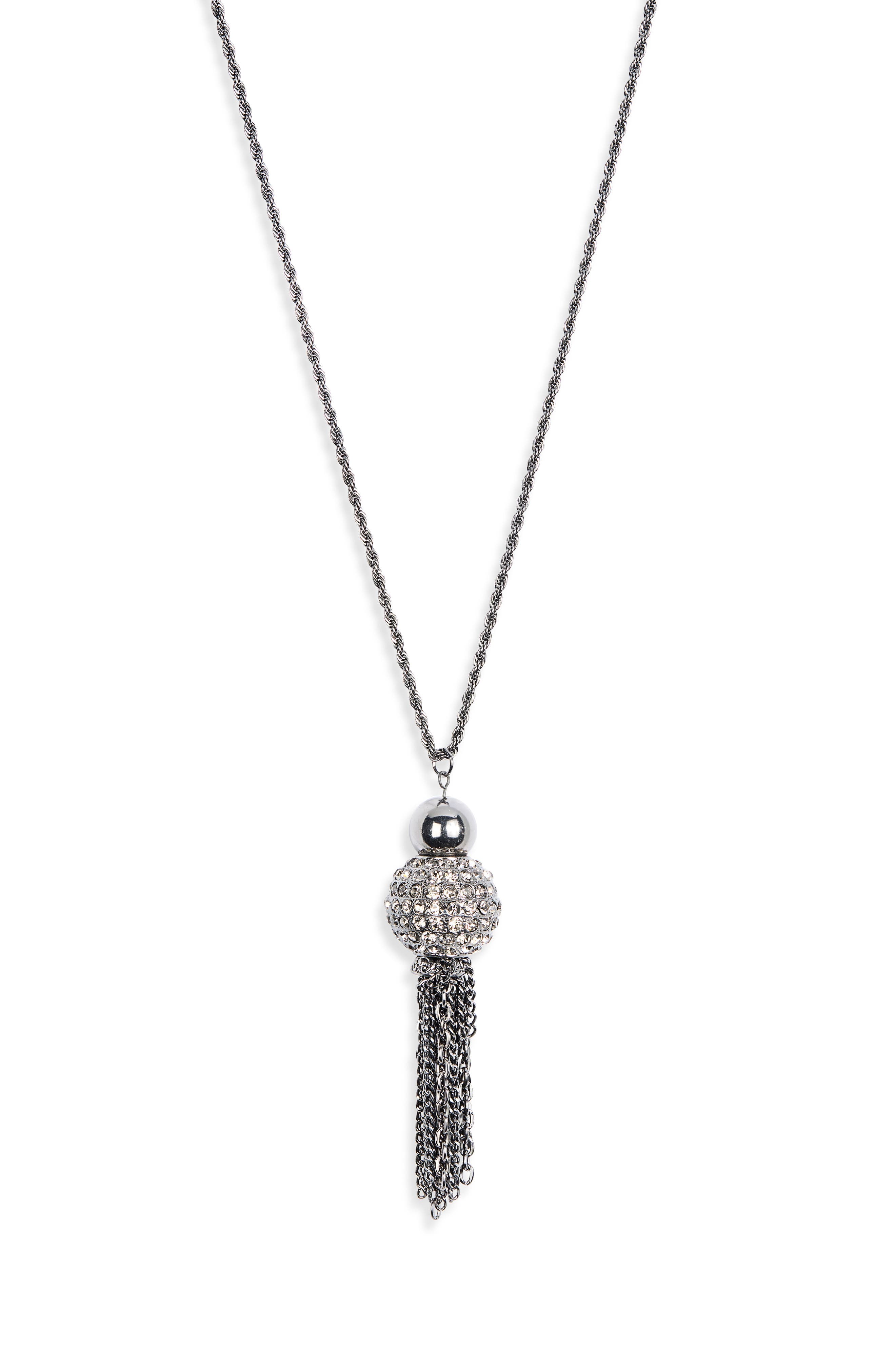 Kenneth Jay Lane Pavé Tassel Pendant Necklace
