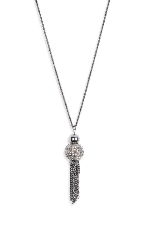 Pavé Tassel Pendant Necklace