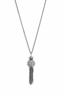 Kenneth Jay Lane Pavé Tassel Pendant Necklace