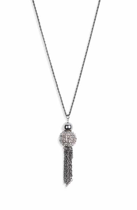 Kenneth Jay Lane Pavé Tassel Pendant Necklace