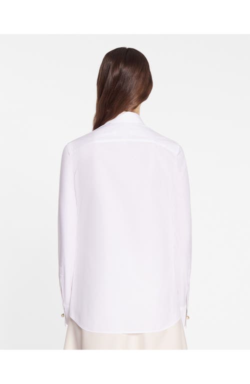 Lanvin Long Sleeve Shirt In Poplin In Optical White