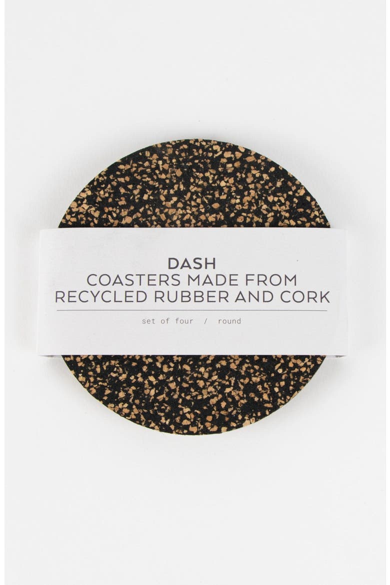 Dash Square Coasters Set of 6, Alternate, color, Natural Cork