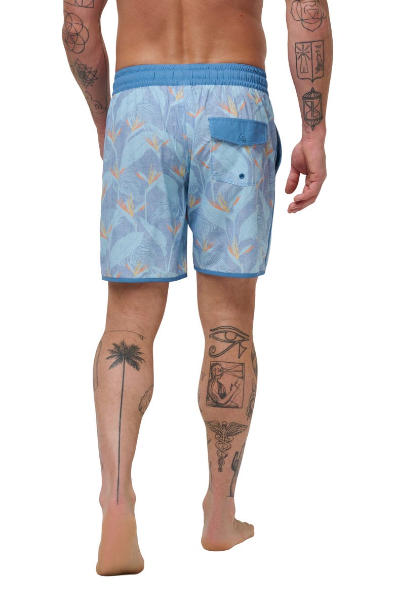TravisMathew Lava Tunnels Swim Trunks, Alternate, color, Heather Quiet Harbor