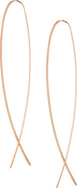 LANA 14K Gold Flat Upside Down Hoop Earrings