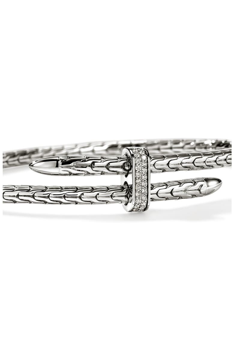 Spear Flex Cuff, Sterling Silver, Diamonds, 4mm, Alternate, color, SILVER