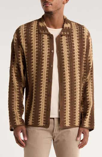 TRUTH Crochet Long Sleeve Button-Up Sweater