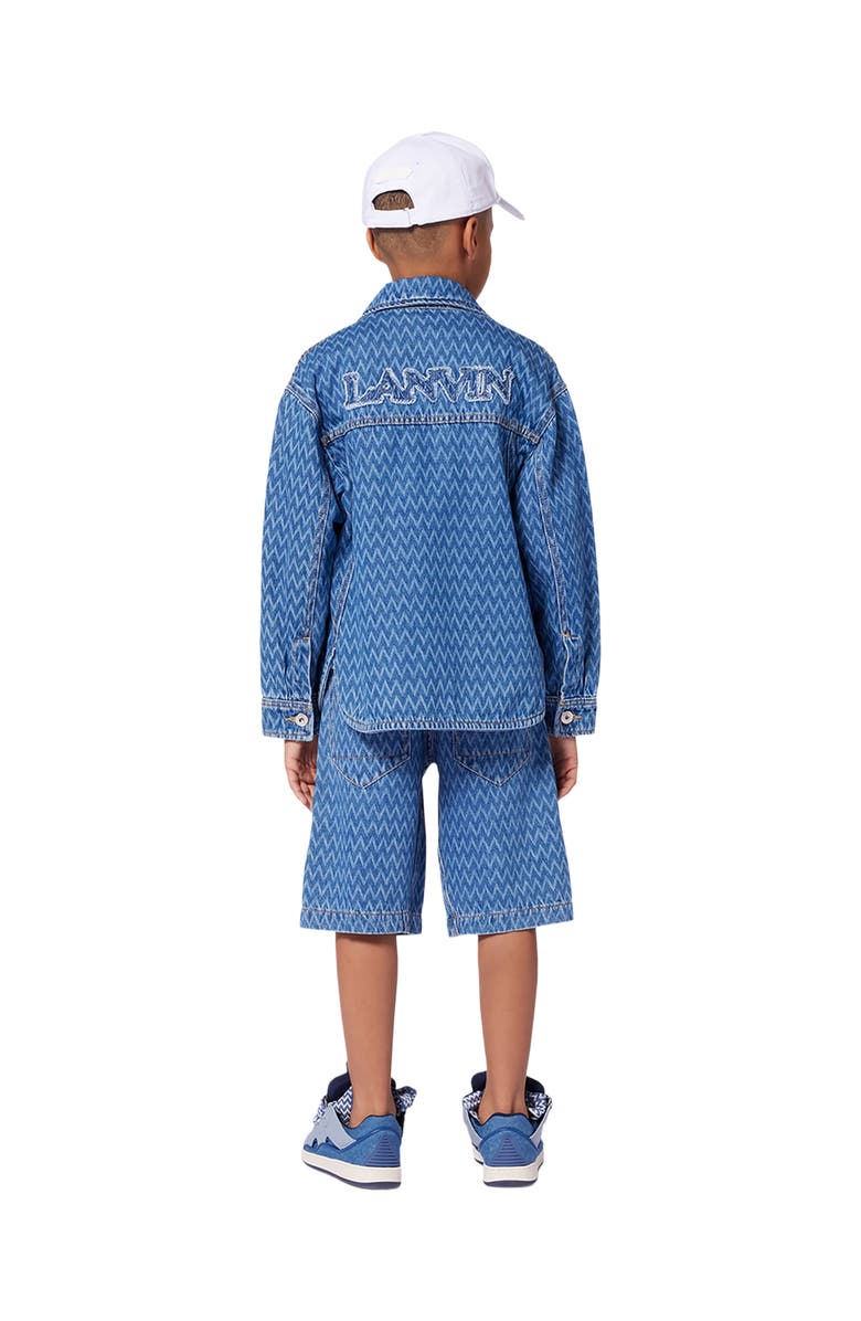 Lanvin KIDS PATTERNED DENIM SHIRT, Alternate, color, 