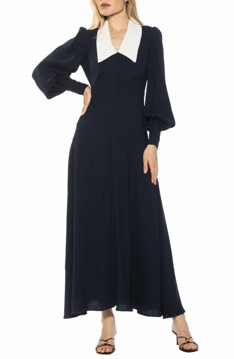 Kate Collared Long Sleeve Maxi Dress