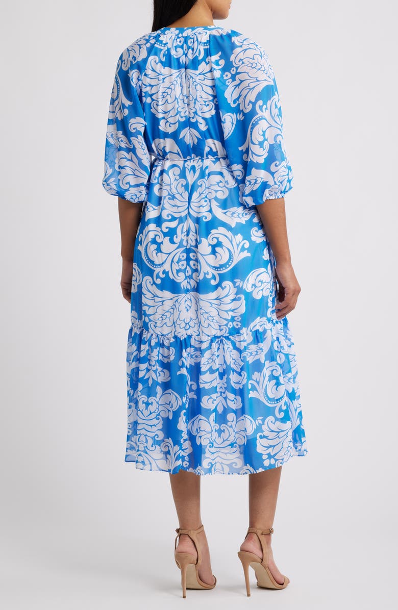 Julia Jordan Paisley Floral Tiered Maxi Dress, Alternate, color, Blue/ Ivory