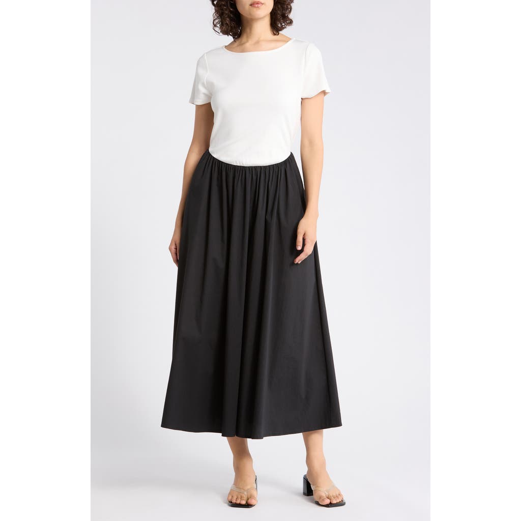 Gemma + Jane Mixed Media Midi Dress in Black/Ivory at Nordstrom Rack, Size X-Large