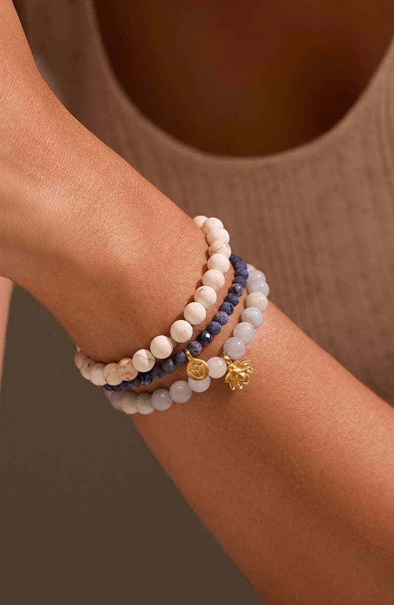 Satya Jewelry Manifest Positivity Gemstone Bracelet Set, Alternate, color, Multicolor