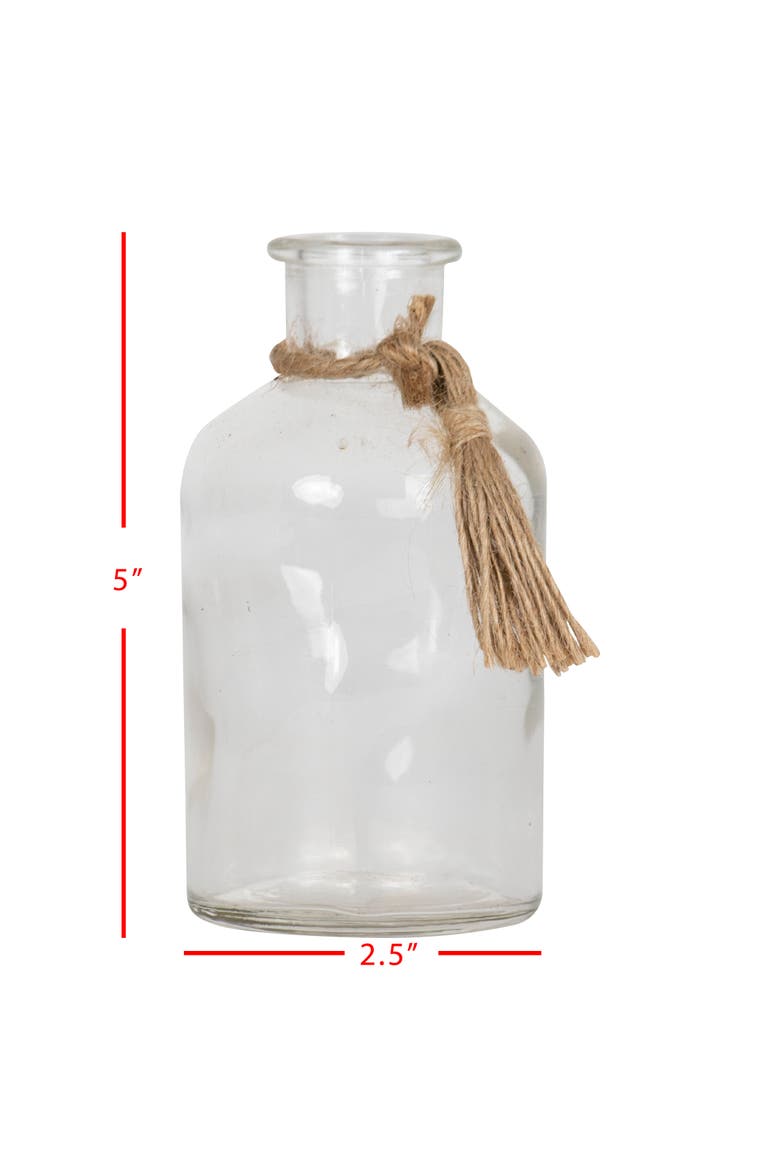 Natural Glass & Jute Bud Vase, Alternate, color, Clear