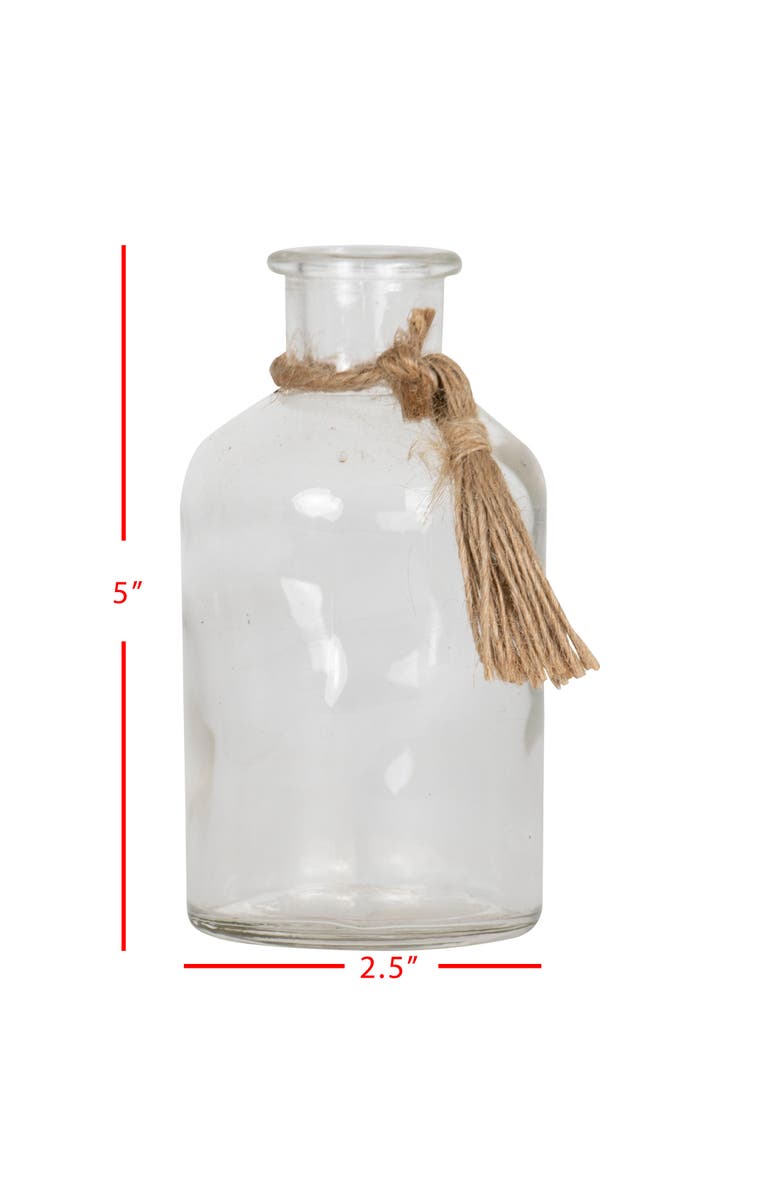 Foreside Home and Garden Natural Glass & Jute Bud Vase, Alternate, color, Clear