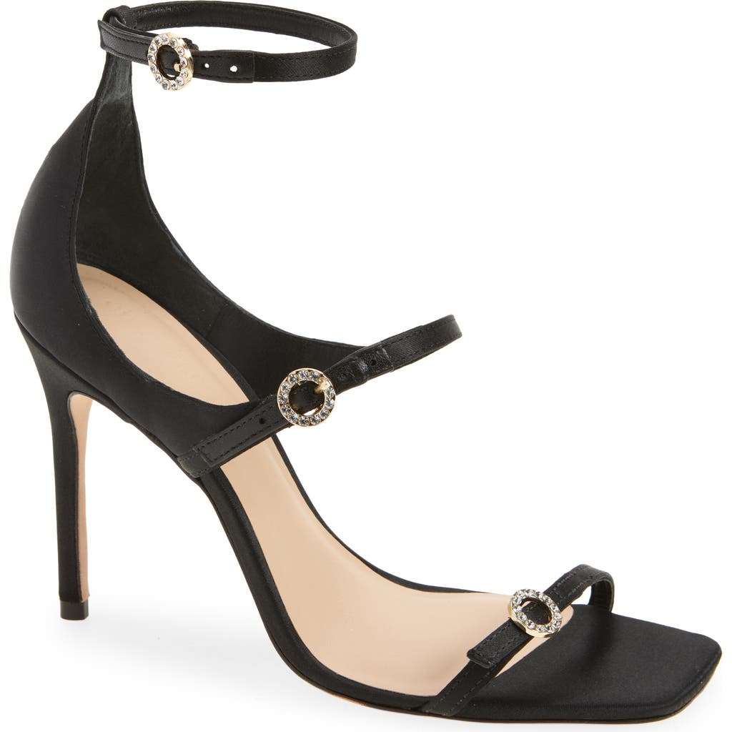 Cinq À Sept Celeste Satin Sandal In Black