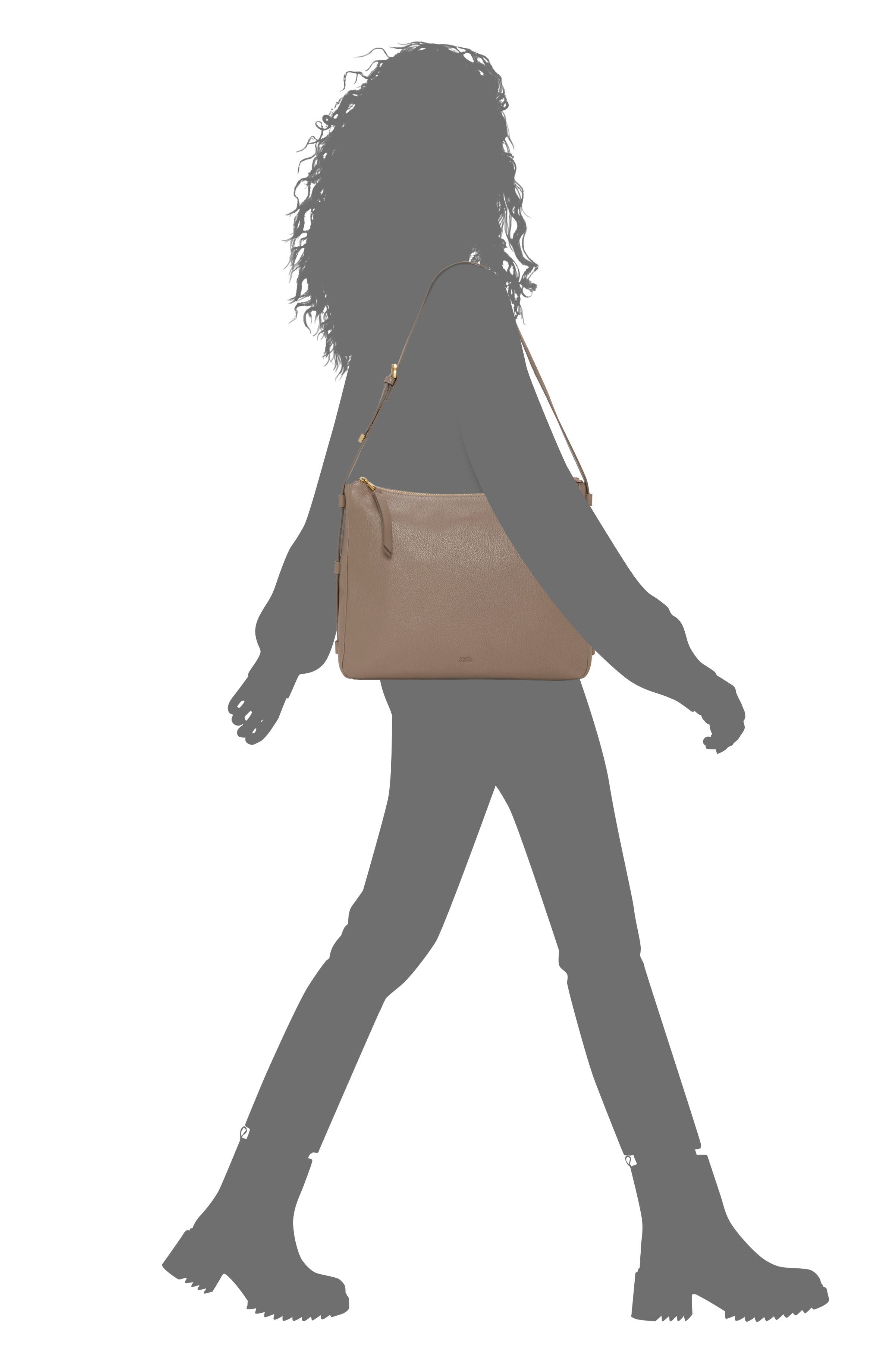Noemi Leather Shoulder Bag, Alternate, color, DARK BEIGE