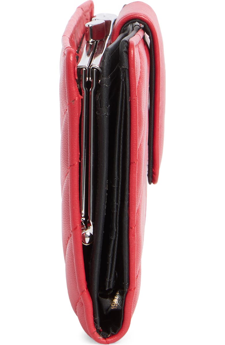 MUNDI SMALL LEATHER GOODS Quilted Tab Frame Clutch, Alternate, color, Bright Red