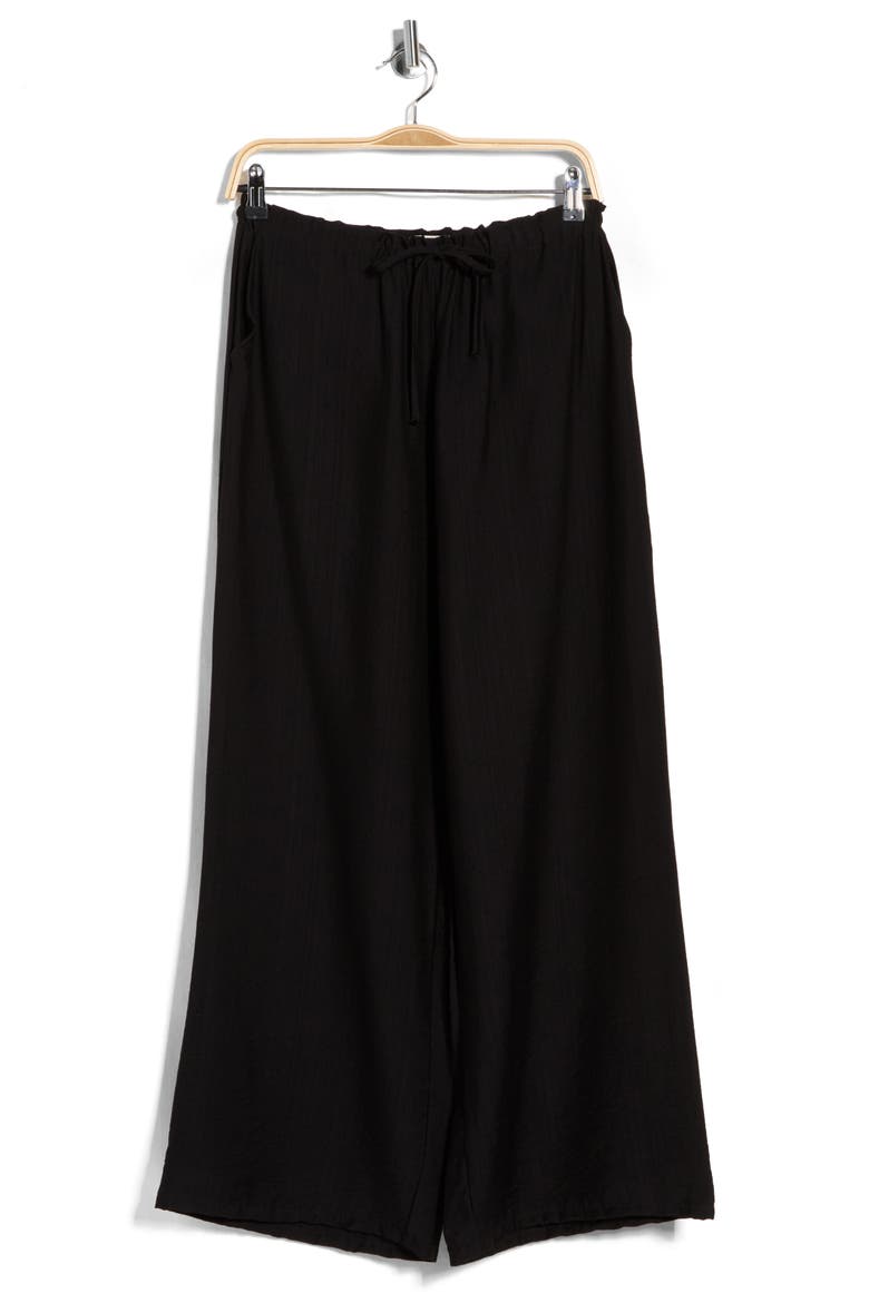 Drawstring Wide Leg Pants, Alternate, color, BLACK