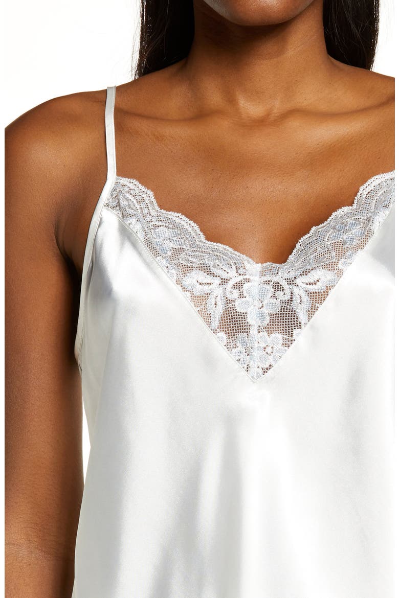Lindsay Satin & Lace Crop Pajamas, Alternate, color, IVORY