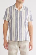 14th & Union Stripe Linen & Cotton Camp Shirt