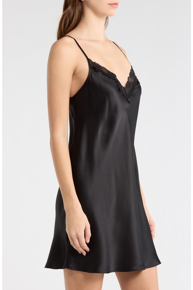 Milky Lace Trim Washable Silk Camisole, Alternate, color, BLACK
