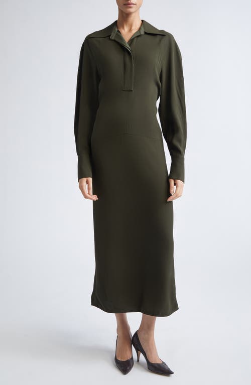 Victoria Beckham Polo Collar Long Sleeve In Green