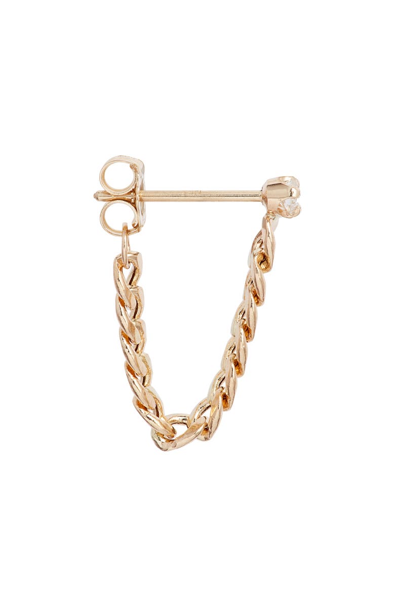 Zoë Chicco Diamond Small Curb Chain Hoop Earrings, Alternate, color,