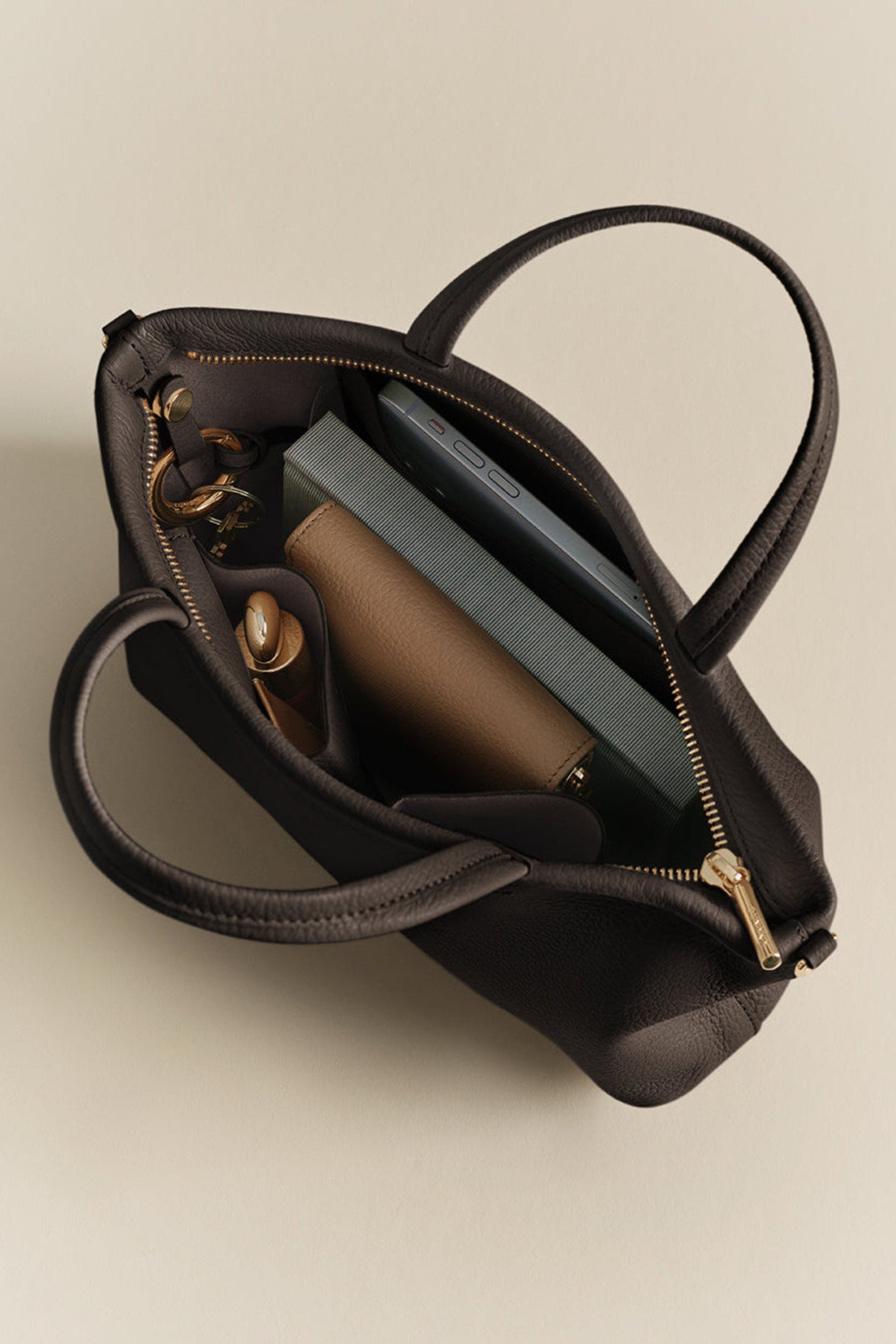Mini Easy Zipper Tote, Alternate, color, Mocha