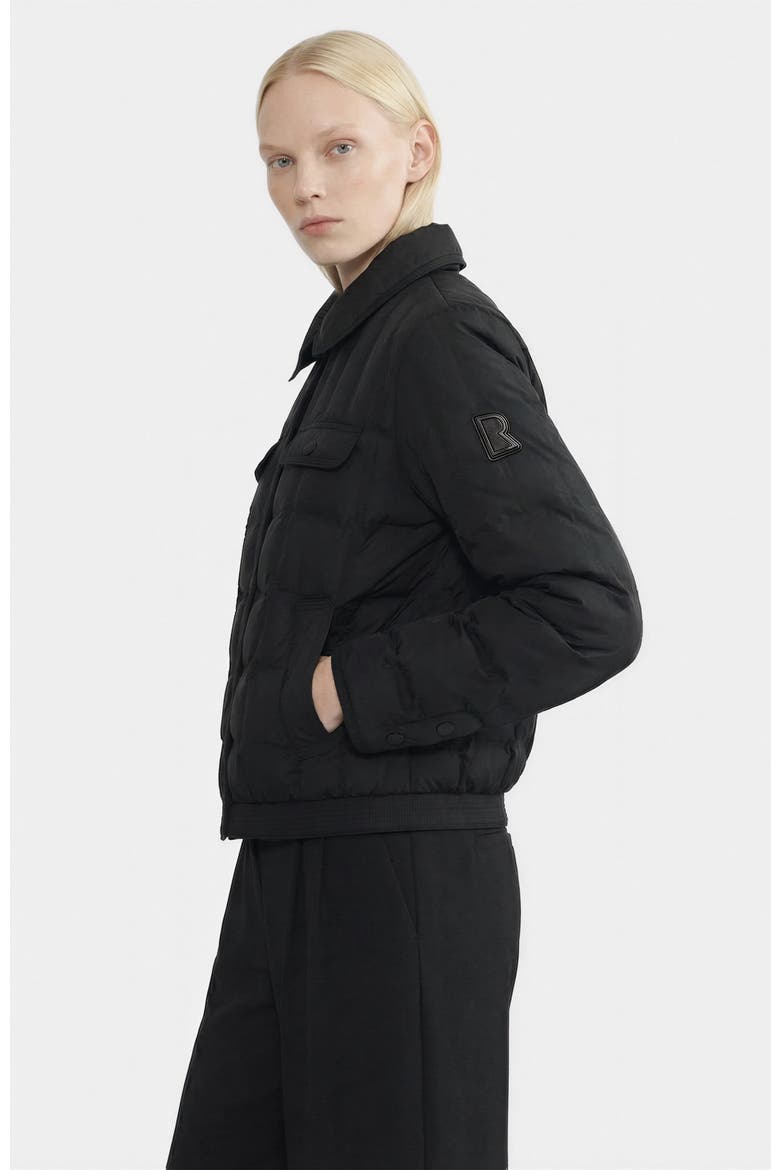 Seoul Quilted Down Shirt Jacket, Alternate, color, Black